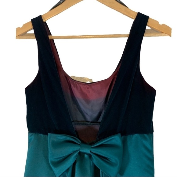 Vintage 1980s Regency Formal Gown Maxi Dress Size 3/4 Ombre teal and burgundy - Picture 5 of 9